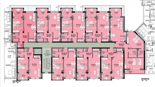 Floor layout in Burgas Beach Resort 2 - apartments near the sea Id 178 