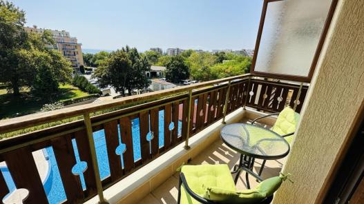 Id 503 Balcony with pool and sea view