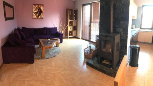 Buy real estate in Bansko - apartment next to the ski lift - living room with fireplace Id 276