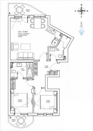 Тристаен апартамент Афродита Парк - Слънчев бряг недвижими имоти Id 264 